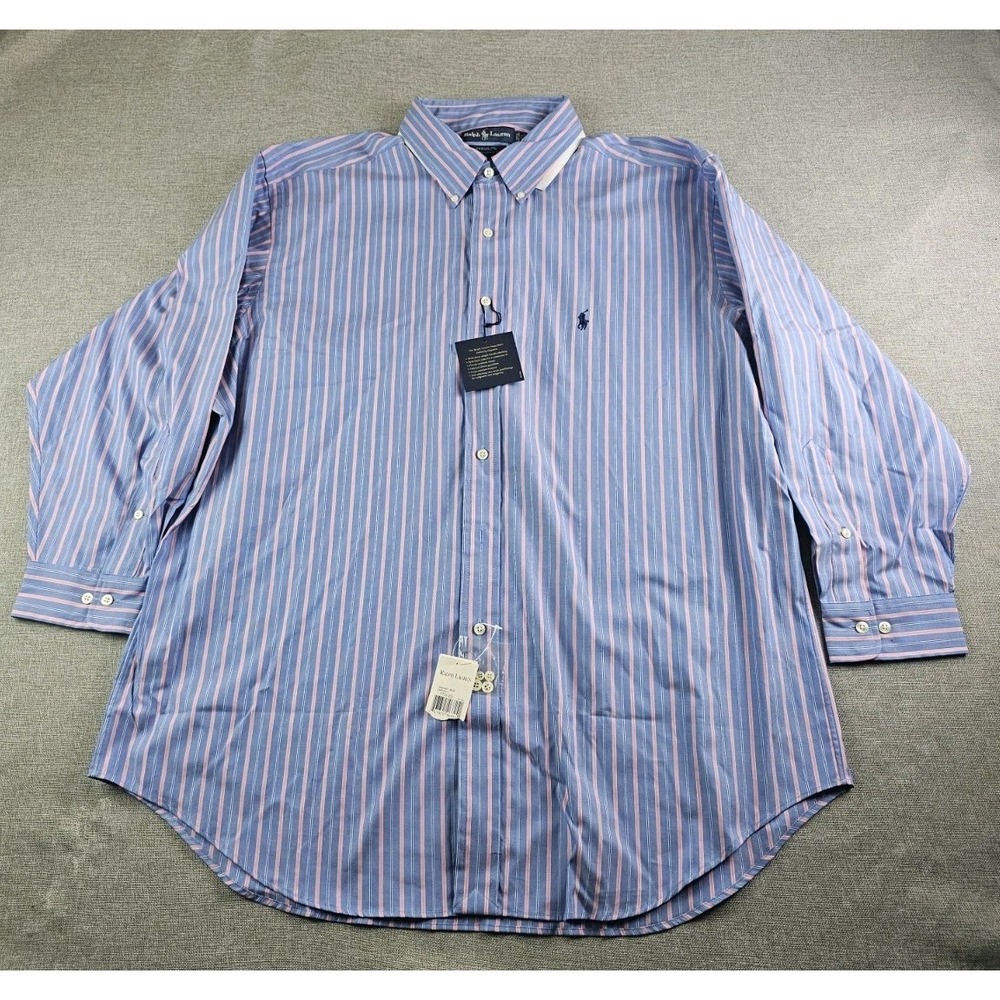 Vtg Polo Ralph Lauren Yarmouth Shirt Men 17.5 Pinpoint Oxford Button Down Pony